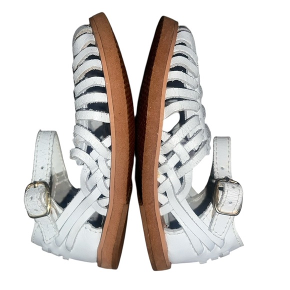 Vintage Baby Basic Editions Harache White Leather Sandals Ankle Strap 5 Infant - Picture 5 of 6